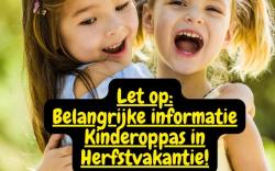 Kinderoppas in de herfstvakantie